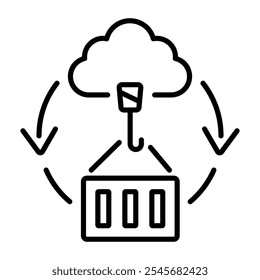 Container orchestration icon in outline style