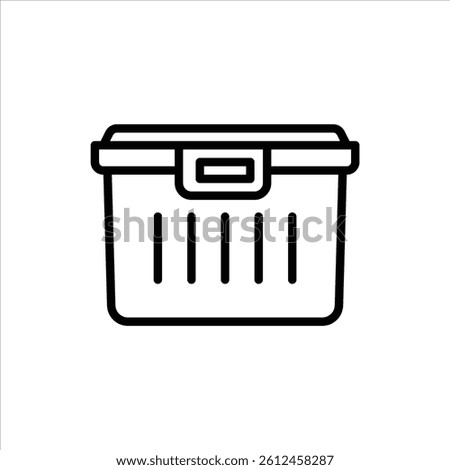 container outline icon. plastic box black line illustration.