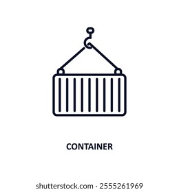 container outline icon.  Thin line icon from delivery and logistic collection. Editable vector isolated on white background