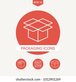 Container and packing vector symbol icons