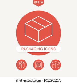 Container and packing vector symbol icons