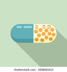 Container pill icon. Flat illustration of container pill vector icon for web design