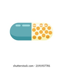 Icono de la píldora del contenedor. Ilustración plana del icono vectorial de la píldora del recipiente aislado en el fondo blanco