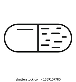 Container pill icon. Outline container pill vector icon for web design isolated on white background