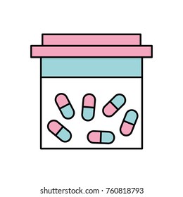 container pills pharmacy medicine healthcare symbol