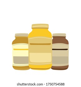 Container for pills or vitamins doodle vector illustration