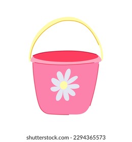 container plastic bucket cartoon. empty clean, package food container plastic bucket sign. isolated symbol vector illustration