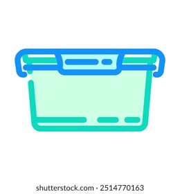 Vector de icono de color de paquete de plástico de contenedor. Muestra de paquete de plástico de contenedor. ilustración de símbolo aislado