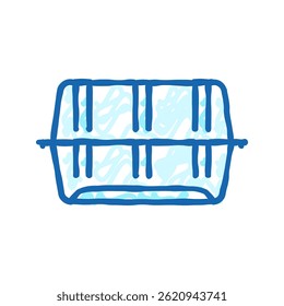Container Kunststoff-Paket doodle Symbol Skizze Vektor. Behälter-Plastikverpackungszeichen. einzelne Symbolgrafik