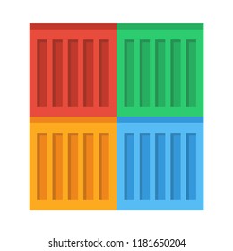 Container port flat icon. You can be used Container port icon for several purposes like: websites, UI, UX, print templates, promotional materials, info-graphics, web and mobile phone apps.