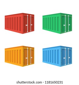 Container port flat icon. You can be used Container port icon for several purposes like: websites, UI, UX, print templates, promotional materials, info-graphics, web and mobile phone apps.