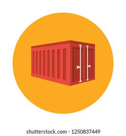 Container port flat icon. You can be used Container port icon for several purposes like: websites, UI, UX, print templates, promotional materials, info-graphics, web and mobile phone apps.