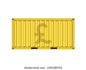 Container with pound sign,business trade concept,vector illustration
