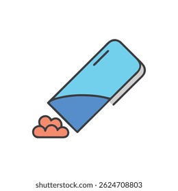 A container is pouring some liquid. Flat graphic design on a White Background illustration. Minimalist icon design.