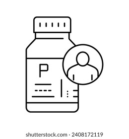 container probiotics line icon vector. container probiotics sign. isolated contour symbol black illustration
