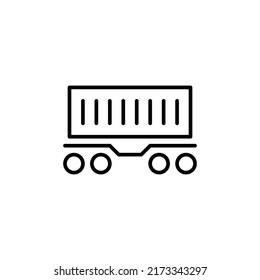 container rail car editable stroke icon, Smart stroke icon