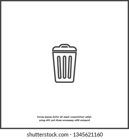 Container recycling of garbage sign isolated. Flat icon bin. Flat image Trash can on white isolated background. Layers grouped for easy editing illustration. For your design. 
