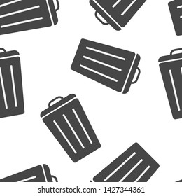 Container recycling of garbage sign isolated. Flat icon bin. Flat image Trash can seamless pattern on a white background.