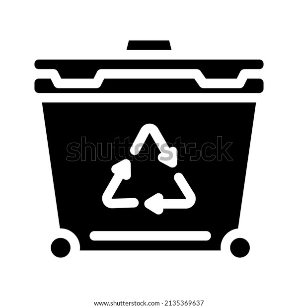container for recycling waste glyph icon\
vector. container for recycling waste sign. isolated contour symbol\
black illustration