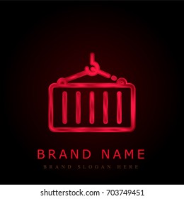 Container red chromium metallic logo