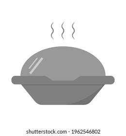 Container for rolls. Easy food box. Put away food packaging on an isolated background in a flat cartoon style. Flat vector illustration for website and applications. 