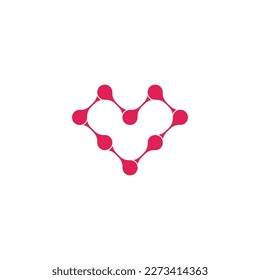 Container shape and molecules. Vector symbol.