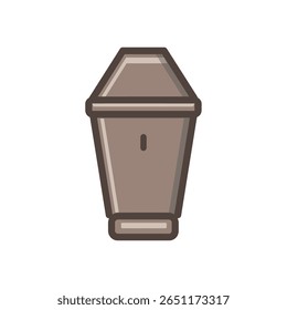 Container shaped object sits isolated quietly indoors