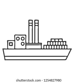 Container ship with cargo. Vector illustration 