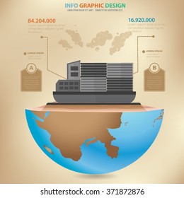 Container ship concept design,info graphic,vector