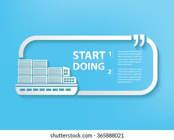 
Container ship Design and text box,vector