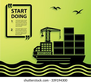 Container ship design,Your text on clean background,vector