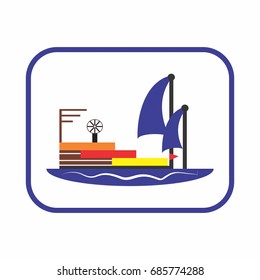 Container ship icon. Ship icon.