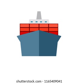 Container ship icon. Clipart image isolated on white background