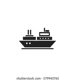 Container ship icon. Logistics and transportation vector illustration 