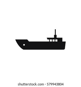 Container ship icon. Logistics and transportation vector illustration 