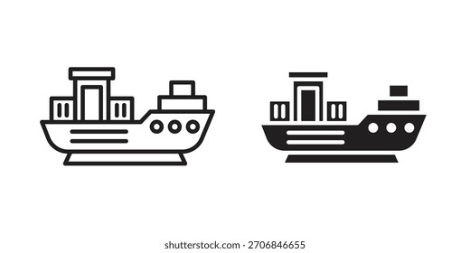 Container Schiff Symbol für Logo, Web, App Designs.