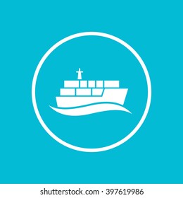 container ship icon, transportation, cargo ship, maritime transport, isolated icon, vector illustration