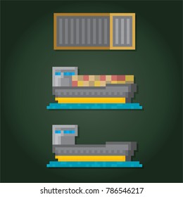 Container Ship Icons Pixel Art Old Stock Vector (Royalty Free ...