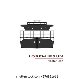 Container ship isolated on background. Vector illustration