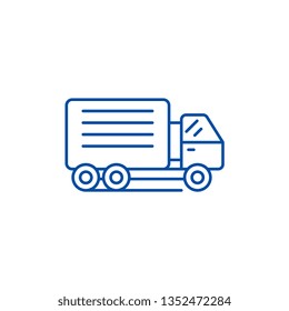 Container ship line icon concept. Container ship flat  vector symbol, sign, outline illustration.