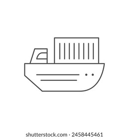 Container ship line outline icon