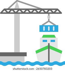 Carregamento do navio porta-contentores com grua no porto