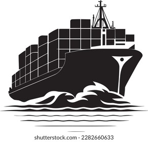 Monochrom-Design-Stil des Containerschiffs