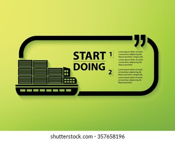 Container ship Quotation Mark Speech Bubble,design