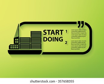 
Container ship Quotation Mark Speech Bubble,design
