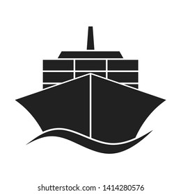 Container ship silhouette icon. Clipart image isolated on white background - Vector illustration svg