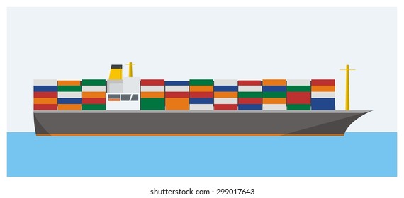 container ship simple illustration

