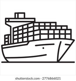 Container ship with stacked cargo units