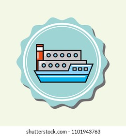 container ship transport cartoon emblem