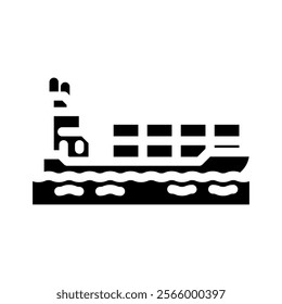 container ship transport marine glyph icon vector. container ship transport marine sign. isolated symbol illustration